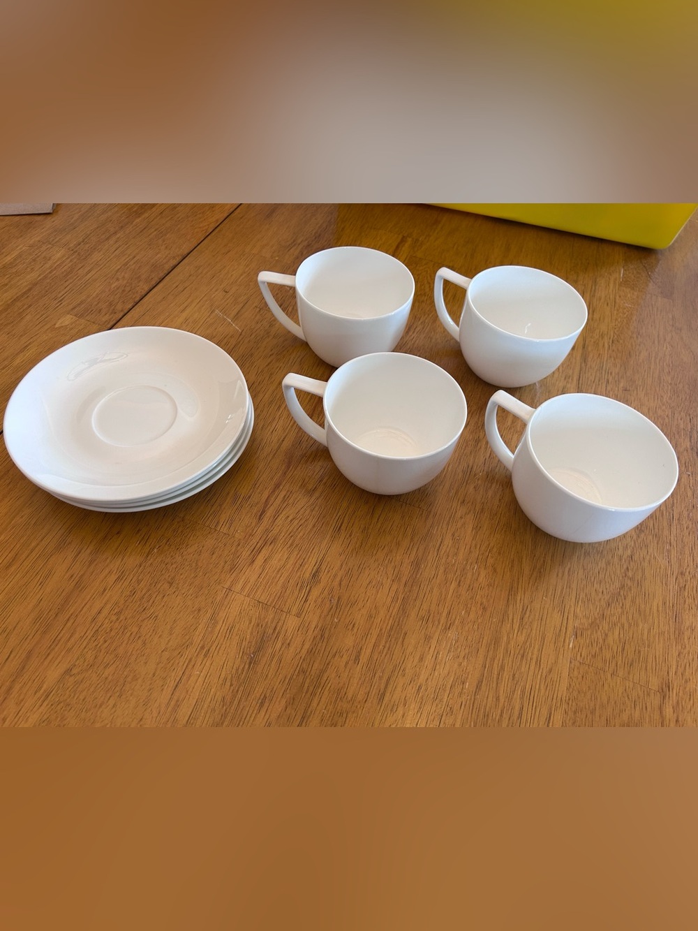 White Porcelain Tea Cups and Saucers Set - Classic Home Dining